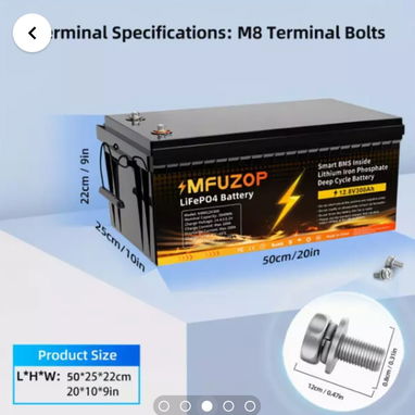 Batería MFUZOP 12V 300Ah LiFePO4- Nueva - Img 121389613