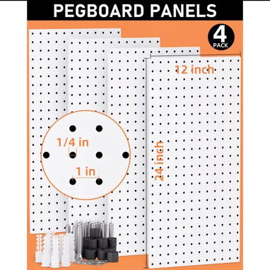 Kit de Paneles Pegboard con Ganchos y Contenedores - 2/7