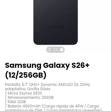 Samsung Galaxy S26+ (12/256GB). No incluye cargador (solo cable USB-C). Nuevo en caja - Img 116544617