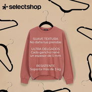 Ganchos Ligero Resistentes Perchas De Terciopelo Antideslizantes Color Negro set 10 ganchos - Img 53467122