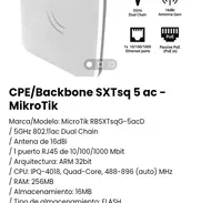 CPE/Backbone SXTsq 5ac -Mikro Tik. Nuevo a estrenar - Img 49370859