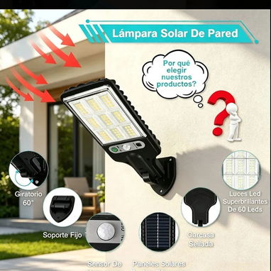 Lámpara Led Solar Exterior  Alumbrado con Sensor de Movimiento IP68 - 3/7
