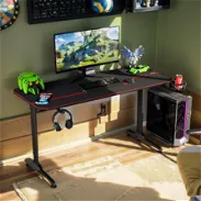 Mesa De PC Gamer de 55 pulgadas con alfombrilla de mouse Escritorio mejorado de fibra de carbono - Img 45682758