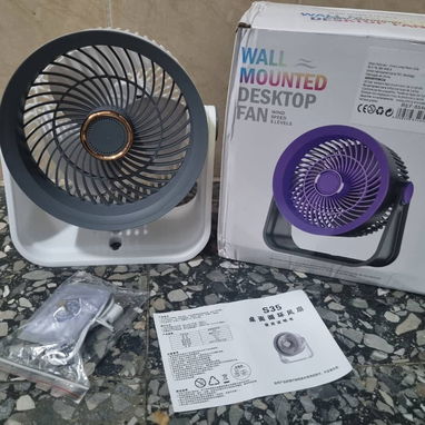 Ventilador recargable morado y gris - Img 118568927
