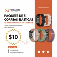 Paquete de 5 correas elásticas de nylon para Fitbit Charge 5 y Charge 6 | videojuegoshabana.com - Img 55490317