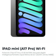 Tablet iPAD mini (A17 Pro) WI-FI $420 ...con garantía y factura... - Img 56224590