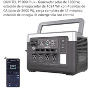 ⚡ OUKITEL P1000 🔋1024 Wh Capacidad LiFePO4 ✅ 1800 W Potencia Nominal ✅ 3600 W Potencia Pico 🧾 Garantía 7 días 🚛 T - Img 56939469