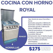 Cocina de gas con horno 24" Royal - Img 55661569