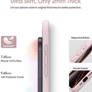 Liquid Silicone Case para iPhone 16 Pro Max – Pink | videojuegoshabana.com - Img 122436600