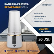 🍹BATIDORA PORTÁTIL 🔴 300 ML ✅ EKO 💲20 USD - Img 51811432