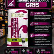 ‼️🚨Cemento Cola Porcelánico, Cerámico Y Mortero, Gris A 12500✅ 25KG  ‼️🚨 ✅💯Interesados Al 63249589 - Img 58087324