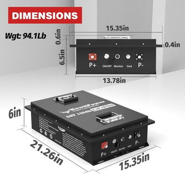 Batería de litio NewtiPower de 36 V y 135 Ah LiFePO4 con BMS de 200 A y APP, soporte superior para carrito de golf - Img 125450180