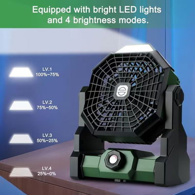 Ventilador Portátil Recargable con Luz LED Verde | videojuegoshabana.com - Img 125905586