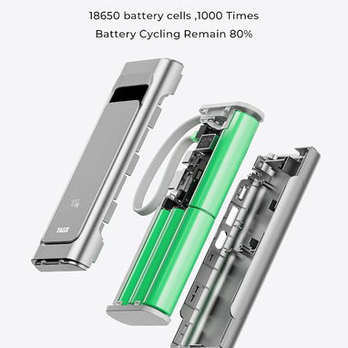 POWER BANK TALIX 10000MAH 100W USB-C CON CABLE INTEGRADO ENVÍO DISPONIBLE + GARANTÍA - 3/8