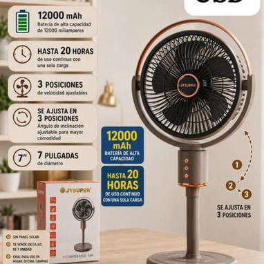 👉Ventiladores Recargables de excelente Calidad muy recomendados. Características en las fotos 👇 - Img 125181347