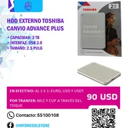 ✨ Disco Duro Externo Toshiba Canvio Advance Plus ✨ 📦 Capacidad: 2 TB  | 90USD | Nuevo a estrenar - Img 50363671