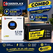 Combo:Inversor hibrido 6.2k salida 110 y 220v split phase con bateria LiFePO4 de 5k - Img 58353139