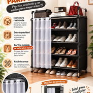 Zapatera de 4 niveles con cortina protectora 22 USD - Img 58000824