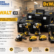 COMBO KIT DEWALT XR 18V TALADRO PERCUTOR + ATORNILLADOR + AMOLADORA + ROTOMARTILLO CHIPIJAMA SDS PLUS + 3 BATERÍAS - Img 57010109