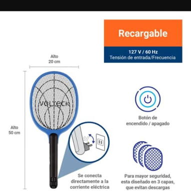 Raqueta Mata Mosquito Recargable - Img 114033685