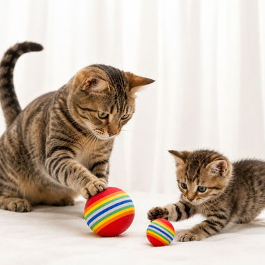 JUGUETES PARA GATOS/PELOTAS DE ESPUMA ARCOÍRIS - Img 126305399