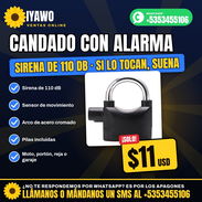 🔒 Candado con Alarma de 110 dB para Moto, Portón y Reja | $11 USD - Img 58387539