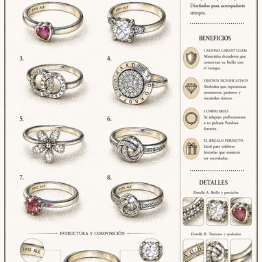 Anillos !!!REBAJA¡¡¡ antes 25, ahora 20. copia 1x1 Pandora plata 925 - Img 123765394