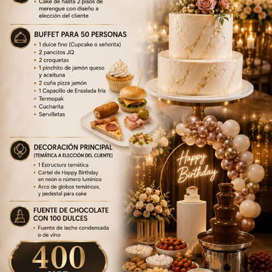 Paquetes de Decoraciones,buffet,cake para fiestas de cumpleaños y eventos - Img 123275573