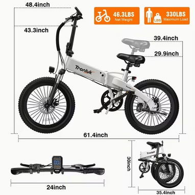 ☎️53544655 🛵 Entrega Gratis ⭐🚲 Tronluk Bicicleta Eléctrica Plegable – Motor de 720W Pico ⭐ - 7/8