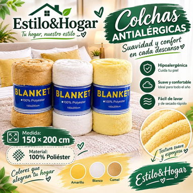 🥶Colchas antialergicas matrimoniales* Medida 150cmx200cm Precio 8 usd  EH - 3/5
