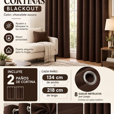 Cortinas blackout de 2 paños - 6/7
