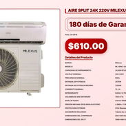 AIRE SPLIT 24K 220V MILEXUS . - Img 57058117