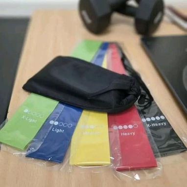 Set de 5 bandas elasticas de resistencia para hacer ejercicios precio 15 usd - 3/4