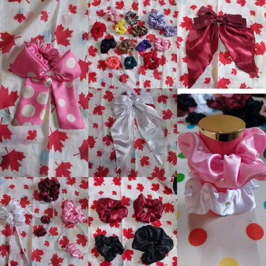 Accesorios para el cabello, vestido de satén y blusa tejida - Img 122693168