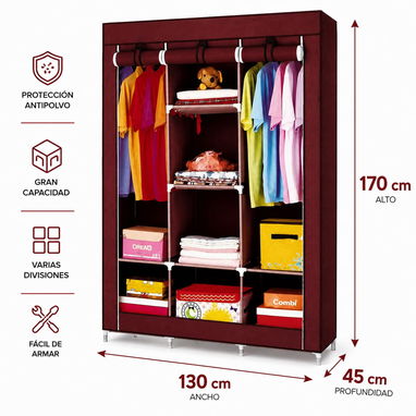 🚨 Clóset portátil 28 USD o al cambio del toke 🚨 Material: Estructura de metal con uniones plástico y divisiones de lon - 5/5