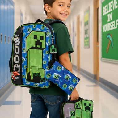 💚Todo de Minecraft 💚Mochilas, loncheras y cartucheras, Sets completos🔥 - 4/5