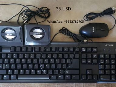 Se vende combo de mouse, teclado y bocinas USB marca THTF - Img main-image-45615962