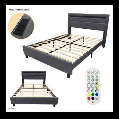Cama King Variadas con Gavetas y Luz Led (lyn) - Img 116923039