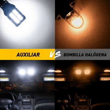 Bombillo LED AUXITO T10 W5W Cola de Pescado 14 SMD 2835 6500K Blanco Frío – Paquete de 2 - 8/10