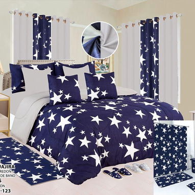 Juegos de edredón y cortinas con alfombra _24 pcs_ 130* - 4/7