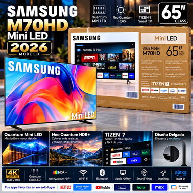Samsung de últimos modelos 43”-75” 2026 y 2025 con IA incluido y procesadores 4K - 2/8