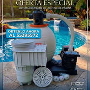 Sistema de montaje para piscina de hasta 50m3 (bomba, filtro, skimmer, inyectores, toma de fondo, arena silice) - Img 54241657