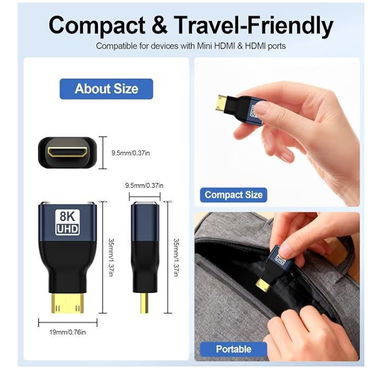 Adaptador Mini HDMI a HDMI, 8K - Img 123340109