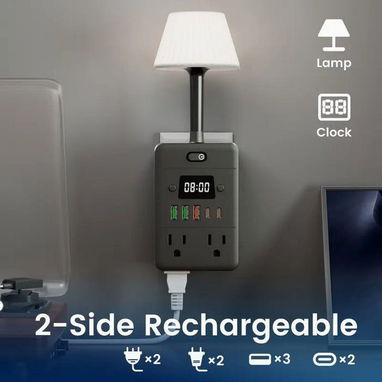 📞53884600.🎇 Regleta multifuncional con lámpara integrada y reloj digital🎇 Mensajería disponible.🚴 - Img 119319577