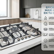 Cocina Empotrada Gas 5 Quemadores Maxi House Inox $170 USD | Envío Gratis, Factura, Garantía y Parrillas Hierro Fundido - Img 57783830