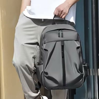 Mochila para Hombre – Moderna y Multifuncional (Gris y Azul) - 4/4