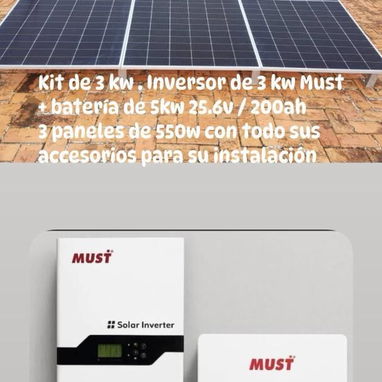 ⚡Kit de paneles solar ( 3000watt en adelante)☀️, inversores , baterías de respaldo y paneles solares - Img 107347467