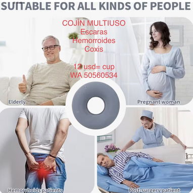 🛍️ COJÍN INFLABLE +BOMBA, COJÍN PARA ESCARAS, HEMORROIDES O COXIS 🚨COJÍN MULTIUSO - 3/9