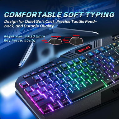 (X)  Combo Gaming Redragon S101 Teclado + Mouse RGB USB con Reposamuñecas  $59.72 - Img 126469221