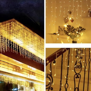 Tira de luces de carámbano de Navidad de 29 pies, 360 luces LED de Navidad cálidas – Luces de Navidad para exteriores, c - Img 123709231